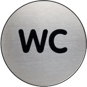 Round Stainless Steel WC Symbol